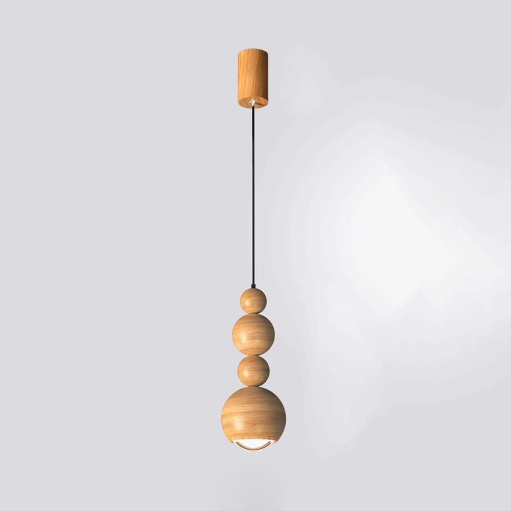 Muto Wooden Sphere Pendant Light for Bedroom or Living Room
