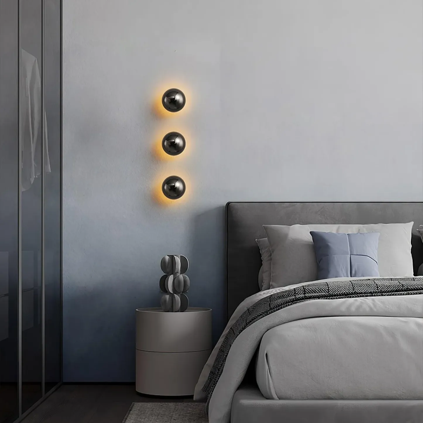 Orr Modern Unusual Sphere Metal Wall Light Bedroom Hallway Living Room
