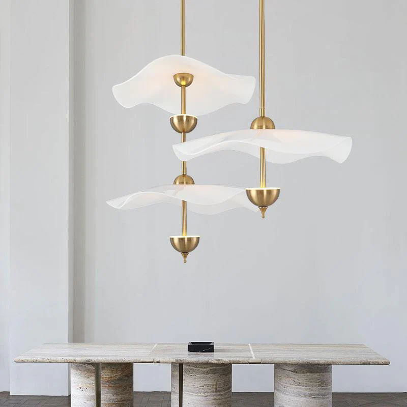 Carins Modern Gold Metal Acrylic Pendant Light Bedroom Living Room