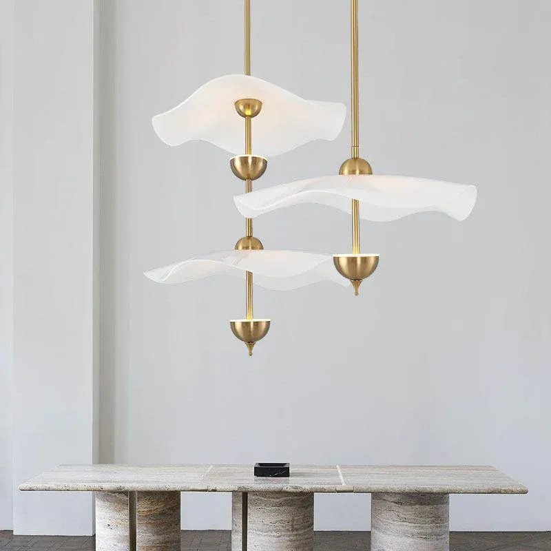 Carins Modern Gold Metal Acrylic Pendant Light Bedroom Living Room