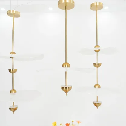 Carins Modern Gold Metal Acrylic Pendant Light Bedroom Living Room