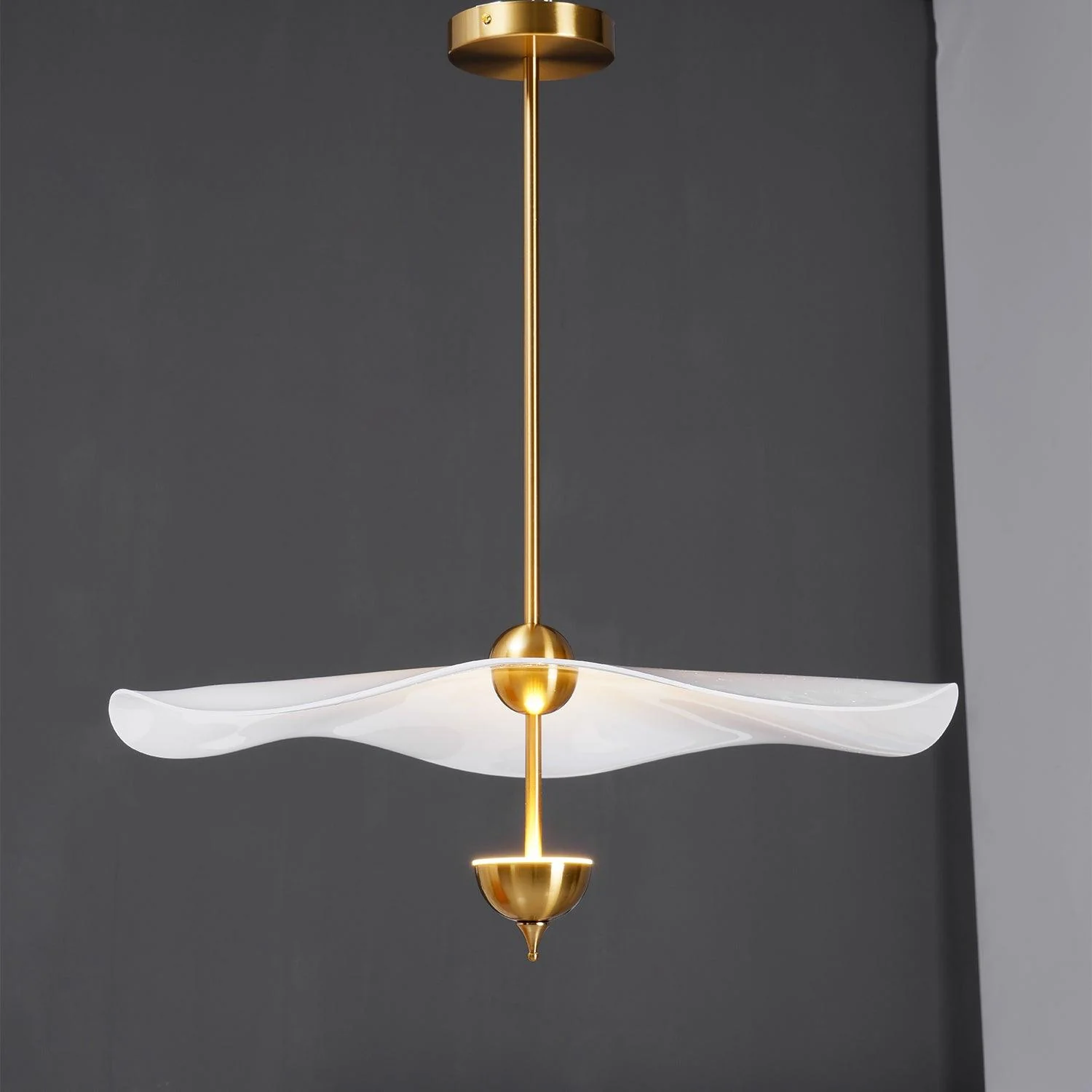 Carins Modern Gold Metal Acrylic Pendant Light Bedroom Living Room