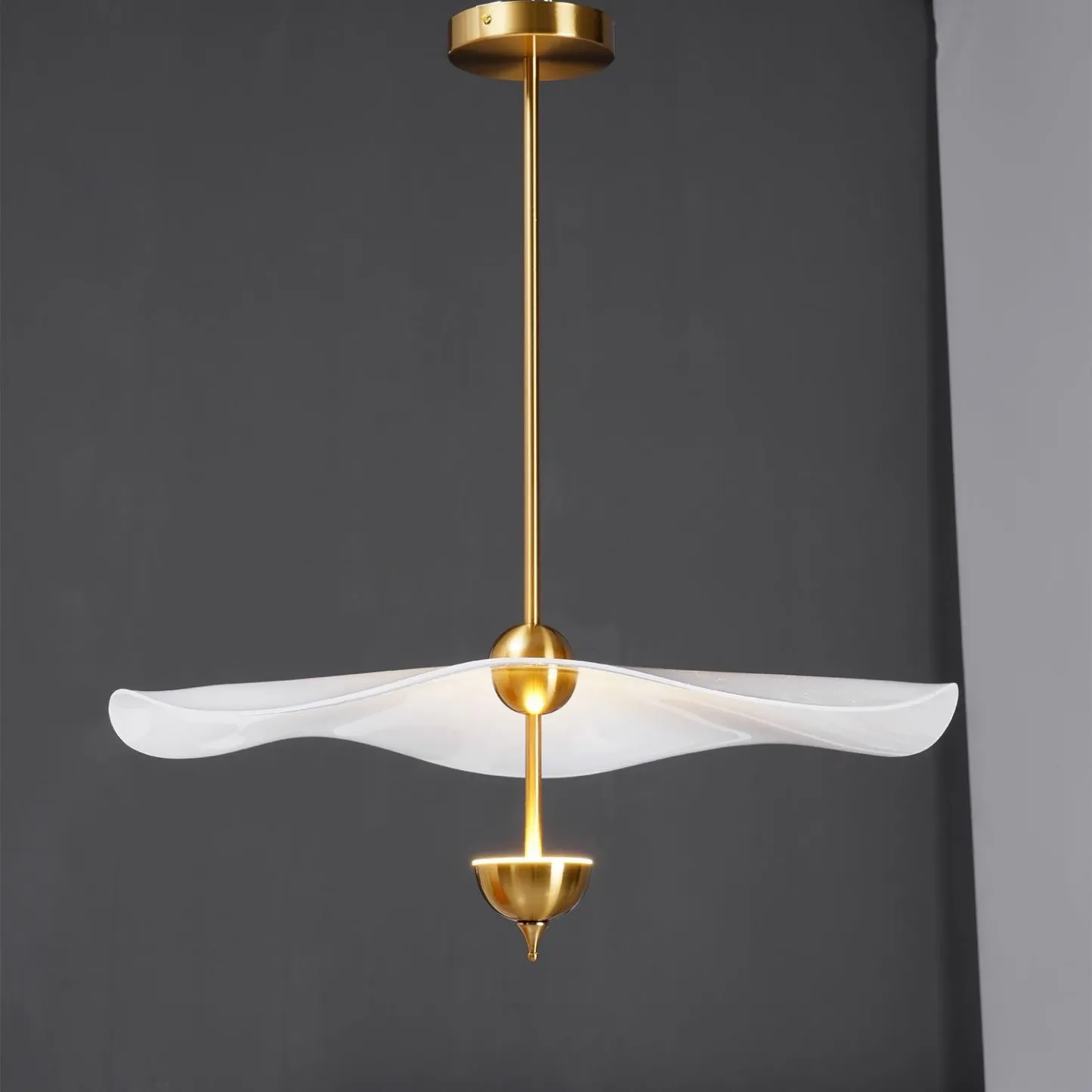 Carins Modern Gold Metal Acrylic Pendant Light Bedroom Living Room