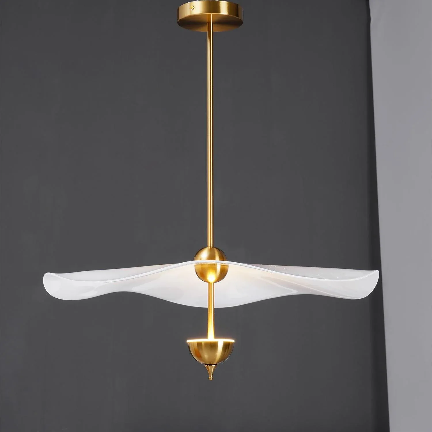 Carins Modern Gold Metal Acrylic Pendant Light Bedroom Living Room