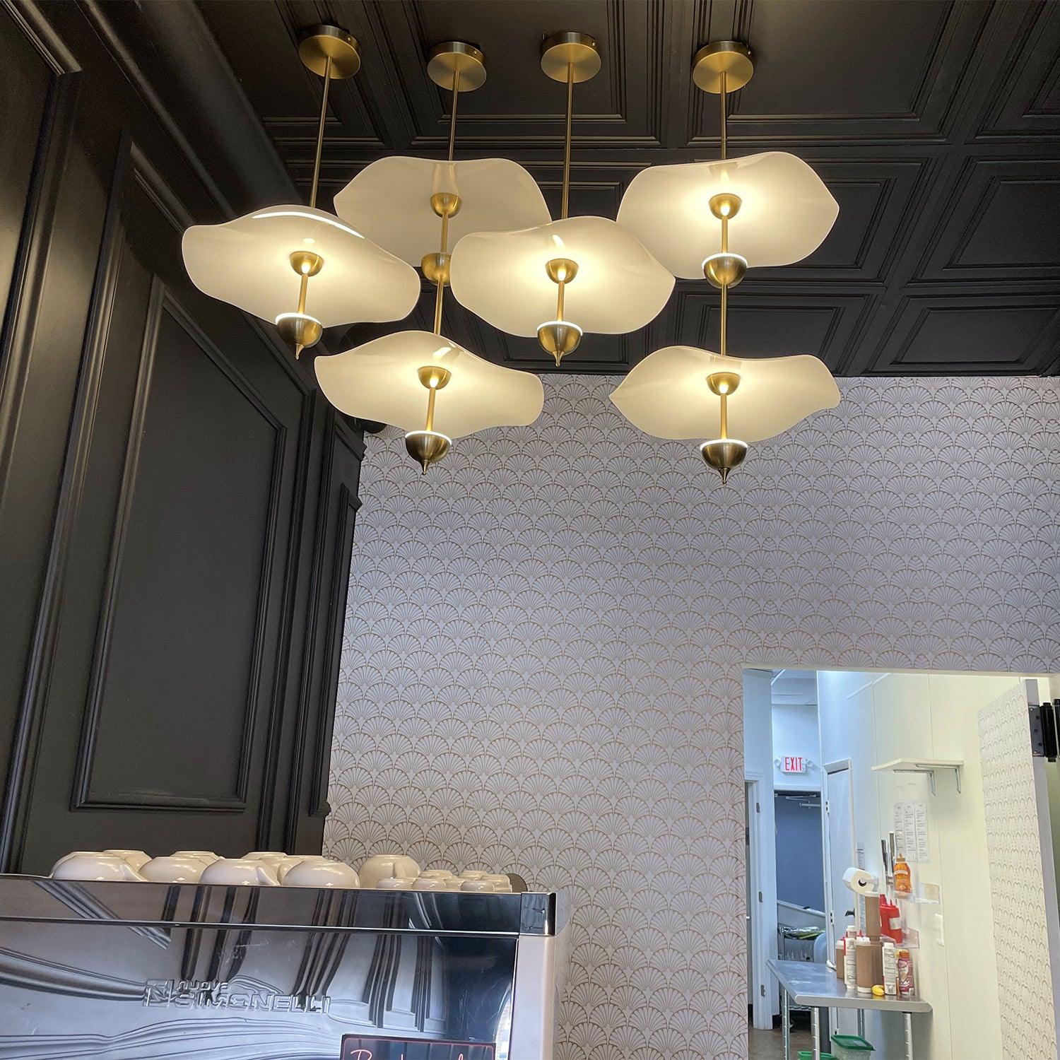 Carins Modern Gold Metal Acrylic Pendant Light Bedroom Living Room
