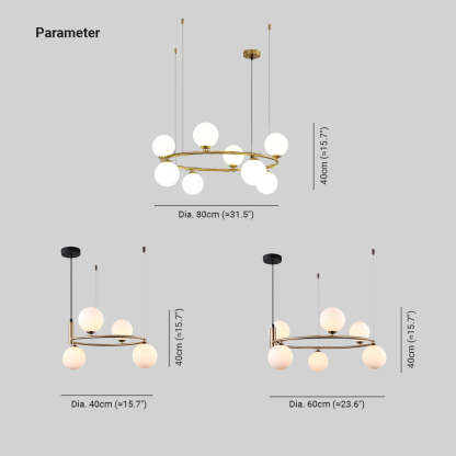 Valentina Nordic pendant light dimensions: 80cm, 60cm and 40cm diameter options