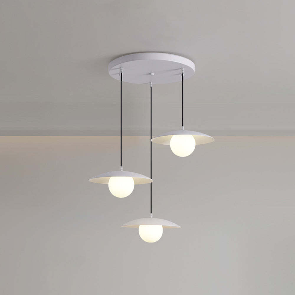 Modern white pendant light with three lights, suitable for bedroom or dining room
