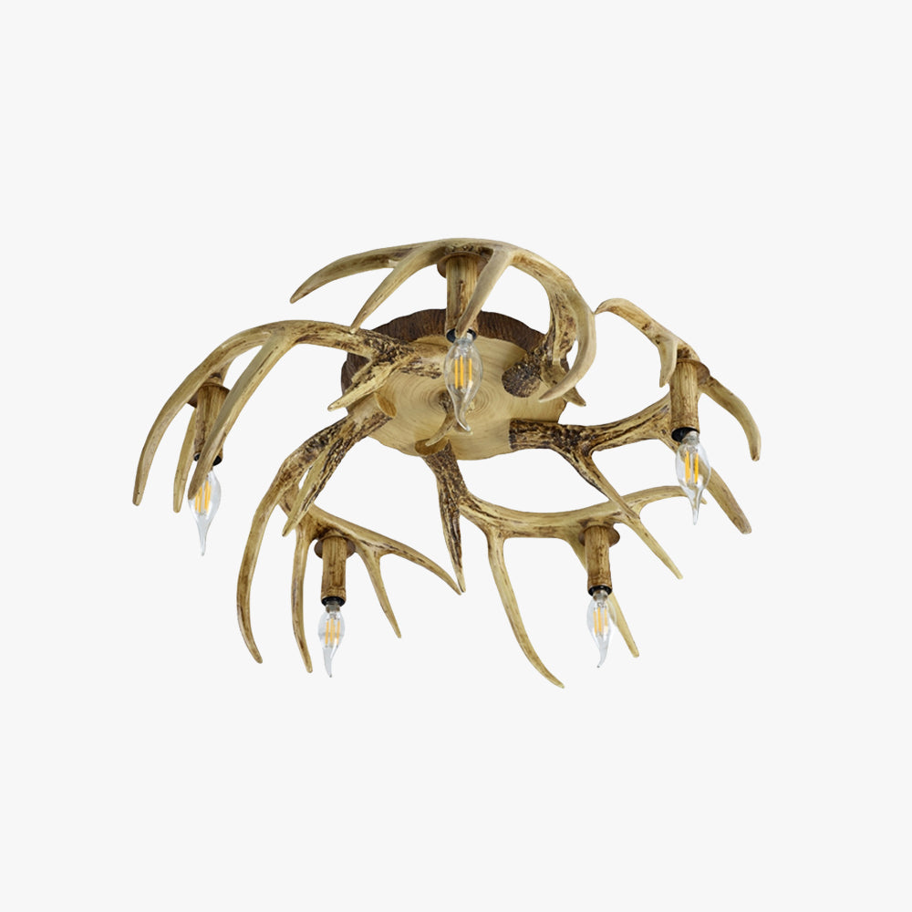 Rustic antler-style ceiling light fixture