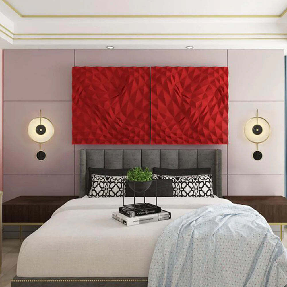 Modern bedroom interior with Kristy wall lamps