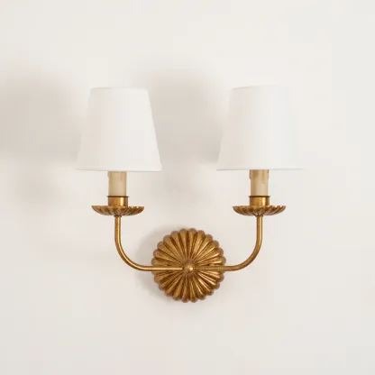 Alessio Vintage Antique Metal Fabric Wall Light Shades Hallway Living Room Bedroom