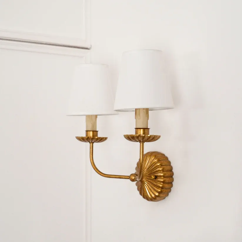 Alessio Vintage Antique Metal Fabric Wall Light Shades Hallway Living Room Bedroom