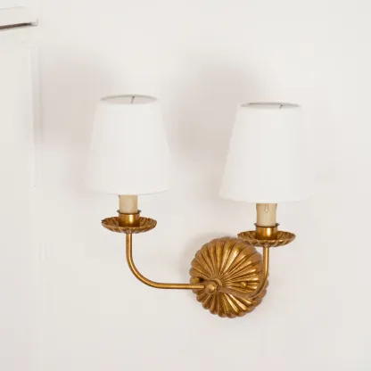 Alessio Vintage Antique Metal Fabric Wall Light Shades Hallway Living Room Bedroom