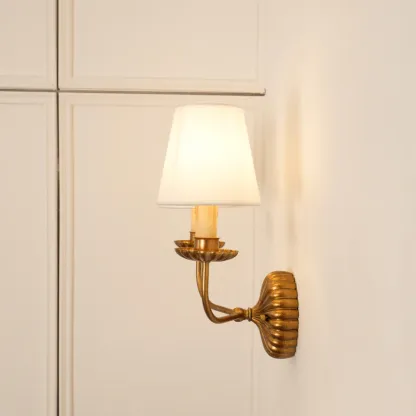 Alessio Vintage Antique Metal Fabric Wall Light Shades Hallway Living Room Bedroom
