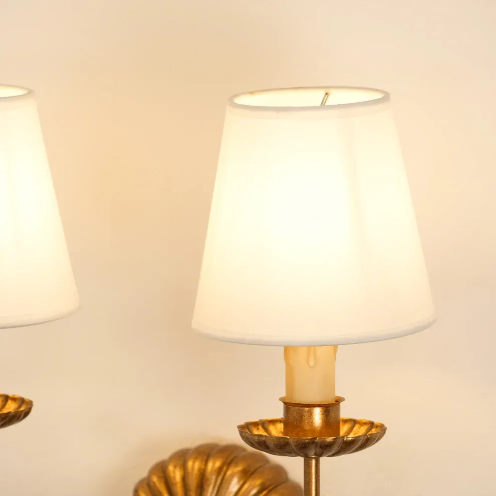 Alessio Vintage Antique Metal Fabric Wall Light Shades Hallway Living Room Bedroom