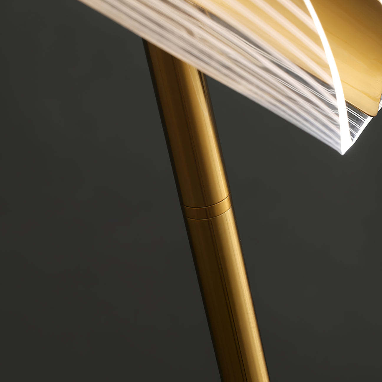 Salgado Floor Lamp Detail - Acrylic shade and gold finish