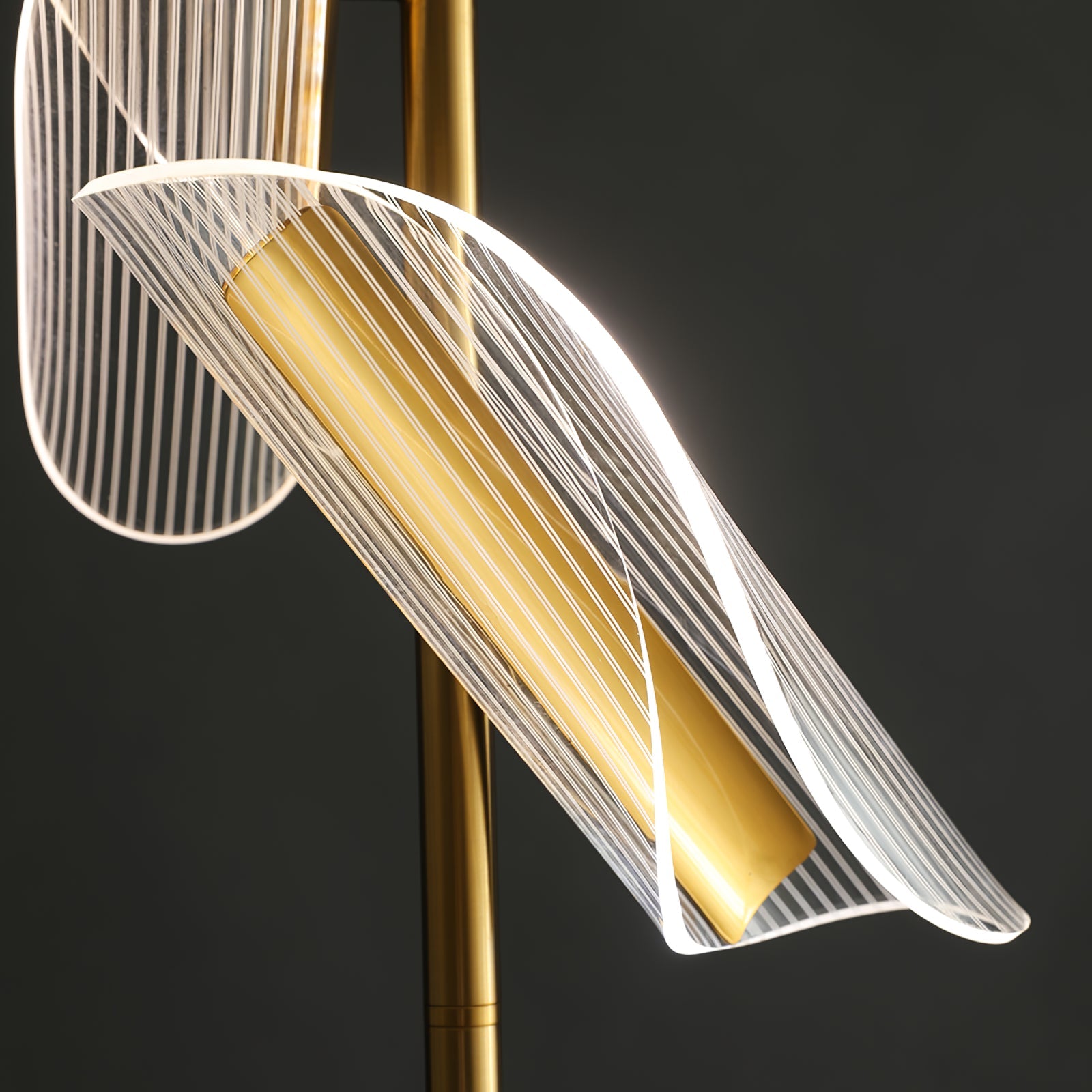 Salgado floor lamp with wavy acrylic shade detail