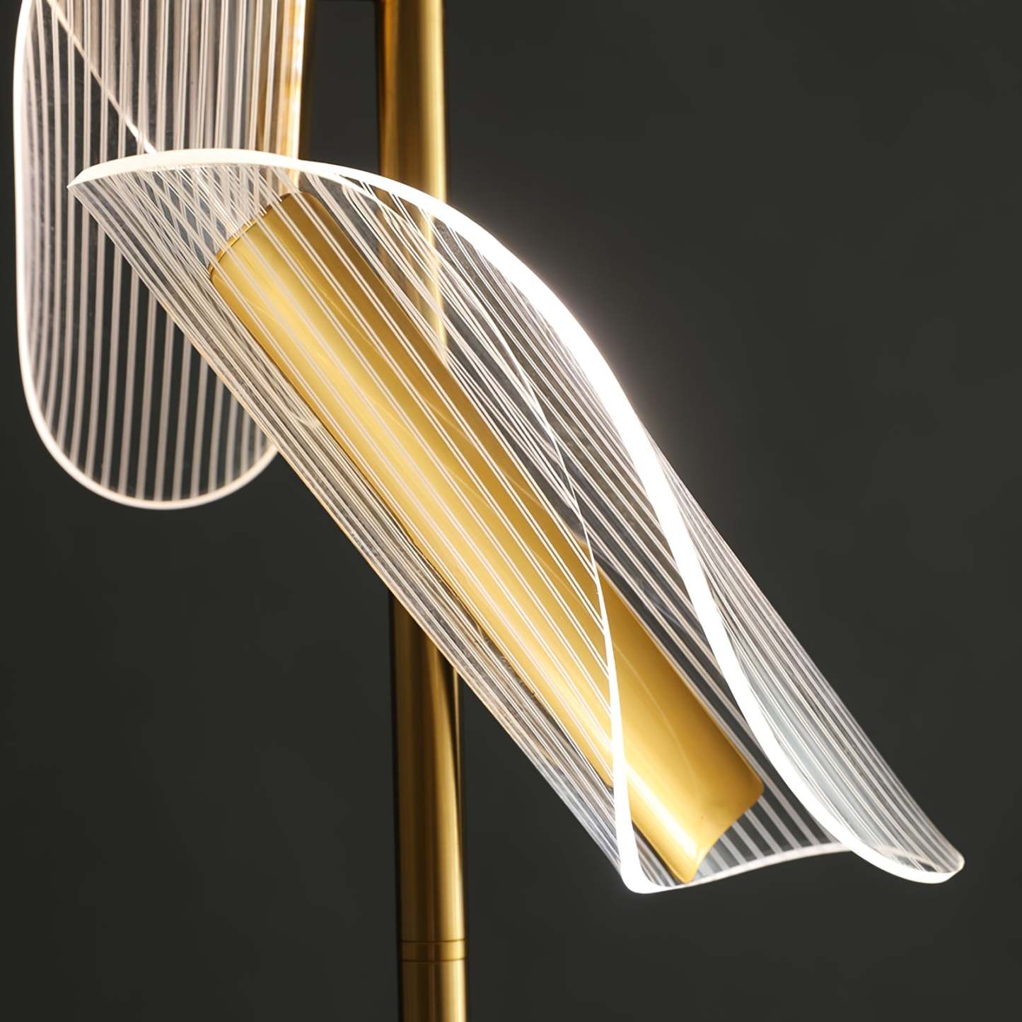 Salgado floor lamp with wavy acrylic shade detail