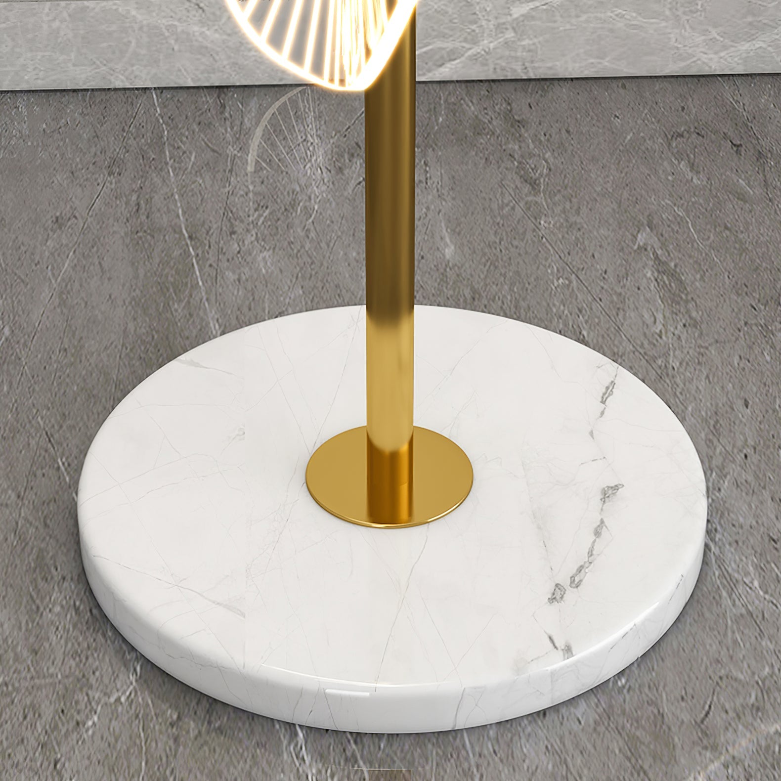 Cairns floor lamp base, gold and marble design