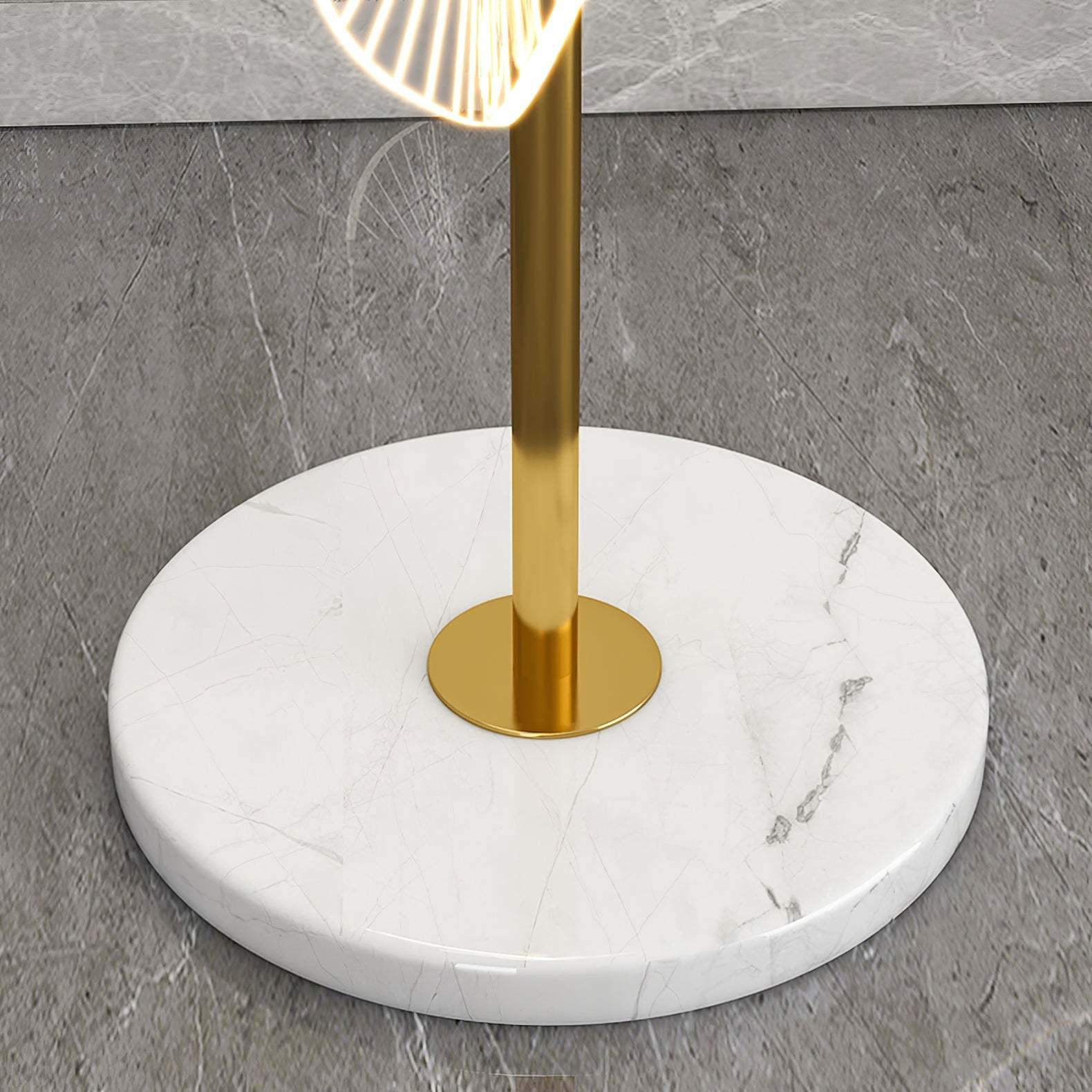 Cairns floor lamp base, gold and marble design