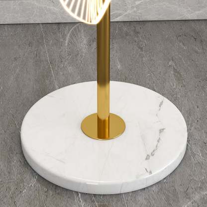 Cairns floor lamp base, gold and marble design
