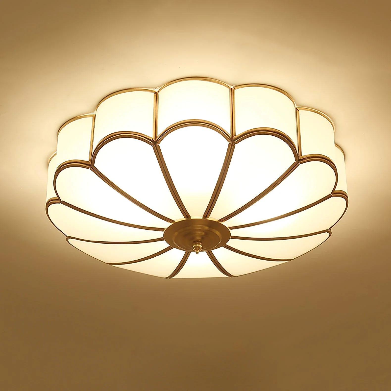 Alessio Modern Metal Glass Ceiling Lamp Bedroom Living Room