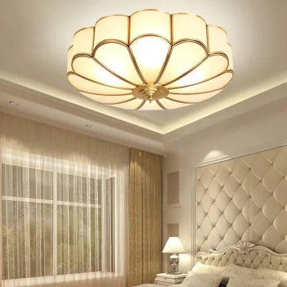 Alessio Modern Metal Glass Ceiling Lamp Bedroom Living Room