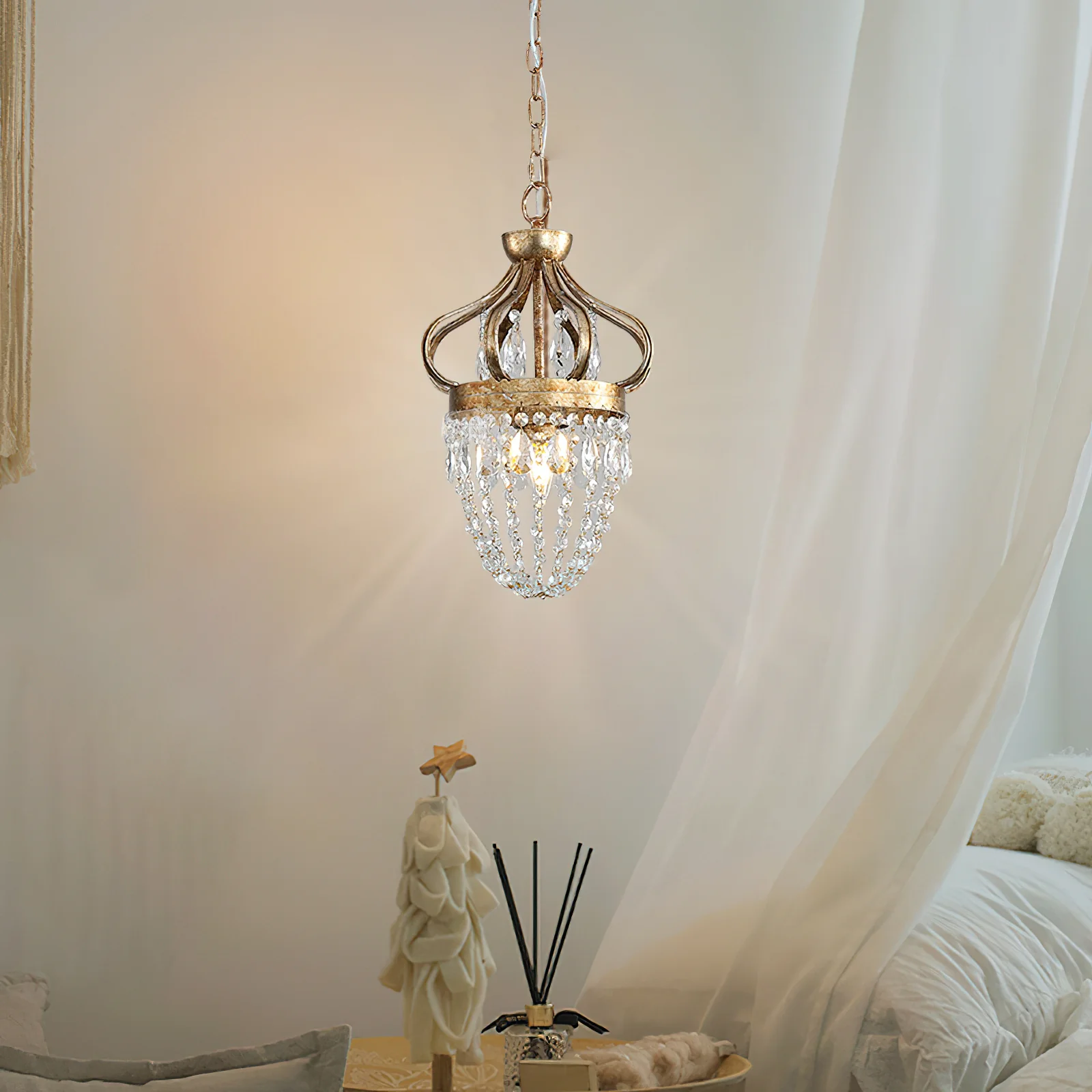 Marilyn Nordic Crystal Metal Silver Gold Pendant Light Dining Room Bedroom