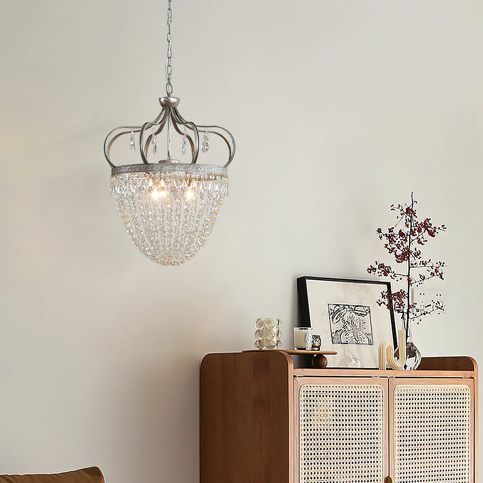 Marilyn Nordic Crystal Metal Silver Gold Pendant Light Dining Room Bedroom