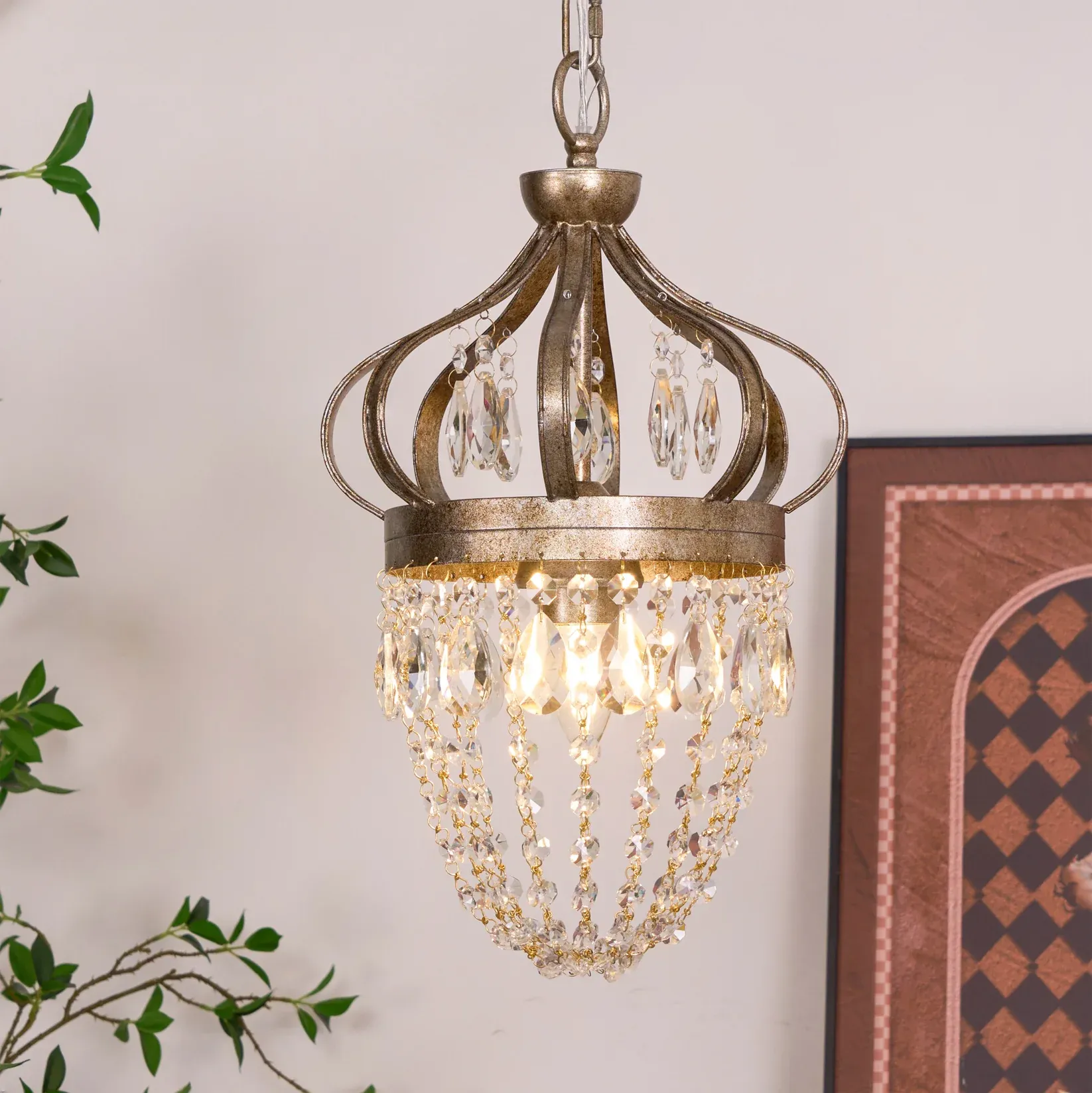 Marilyn Nordic Crystal Metal Silver Gold Pendant Light Dining Room Bedroom