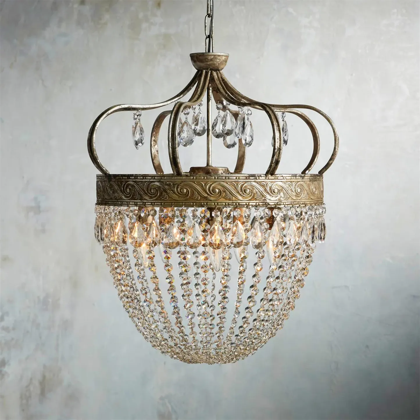 Marilyn Nordic Crystal Metal Silver Gold Pendant Light Dining Room Bedroom