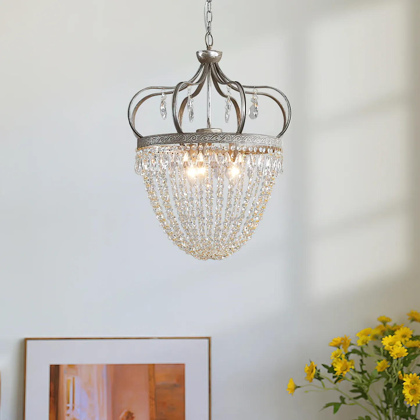 Marilyn Nordic Crystal Metal Silver Gold Pendant Light Dining Room Bedroom