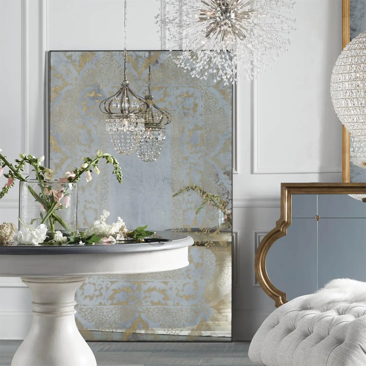 Marilyn Nordic Crystal Metal Silver Gold Pendant Light Dining Room Bedroom