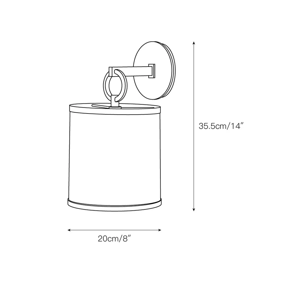 Austin Cylindrical Fabric Shade Wall Lamp