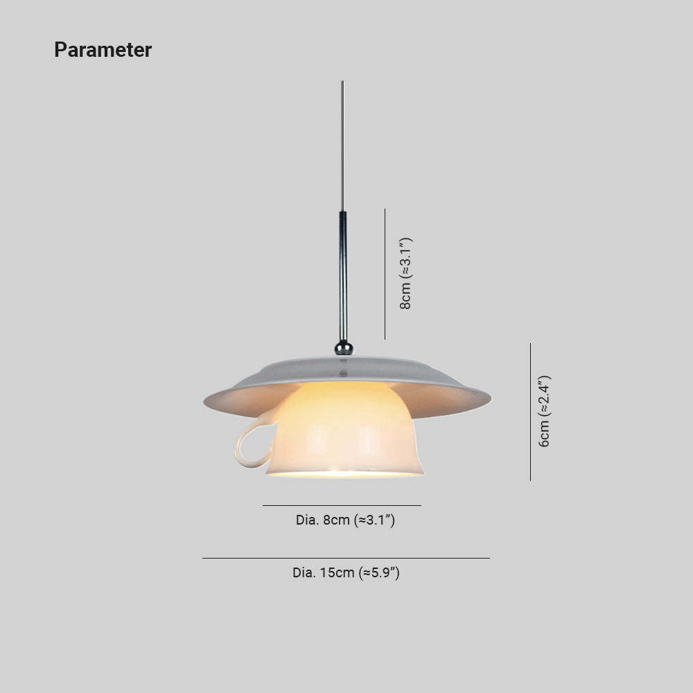 Hailie Modern Cup Pendant Light Dimensions