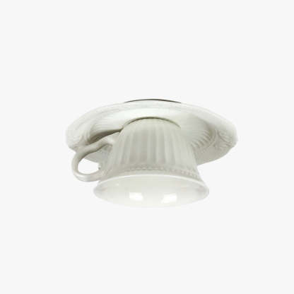 Cairns Modern Cup Ceramic Flush Mount Ceiling Light, White Tea Cup Design