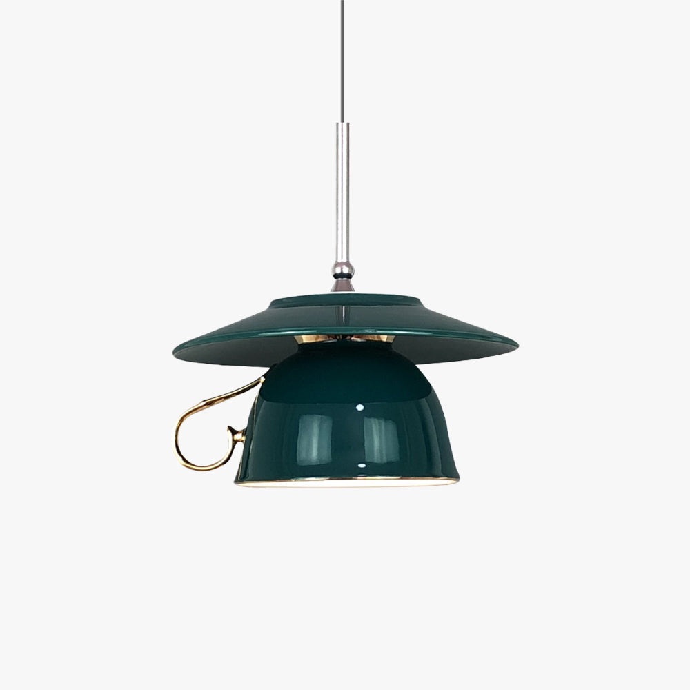 Green Ceramic Pendant Light, Hailie style for living room