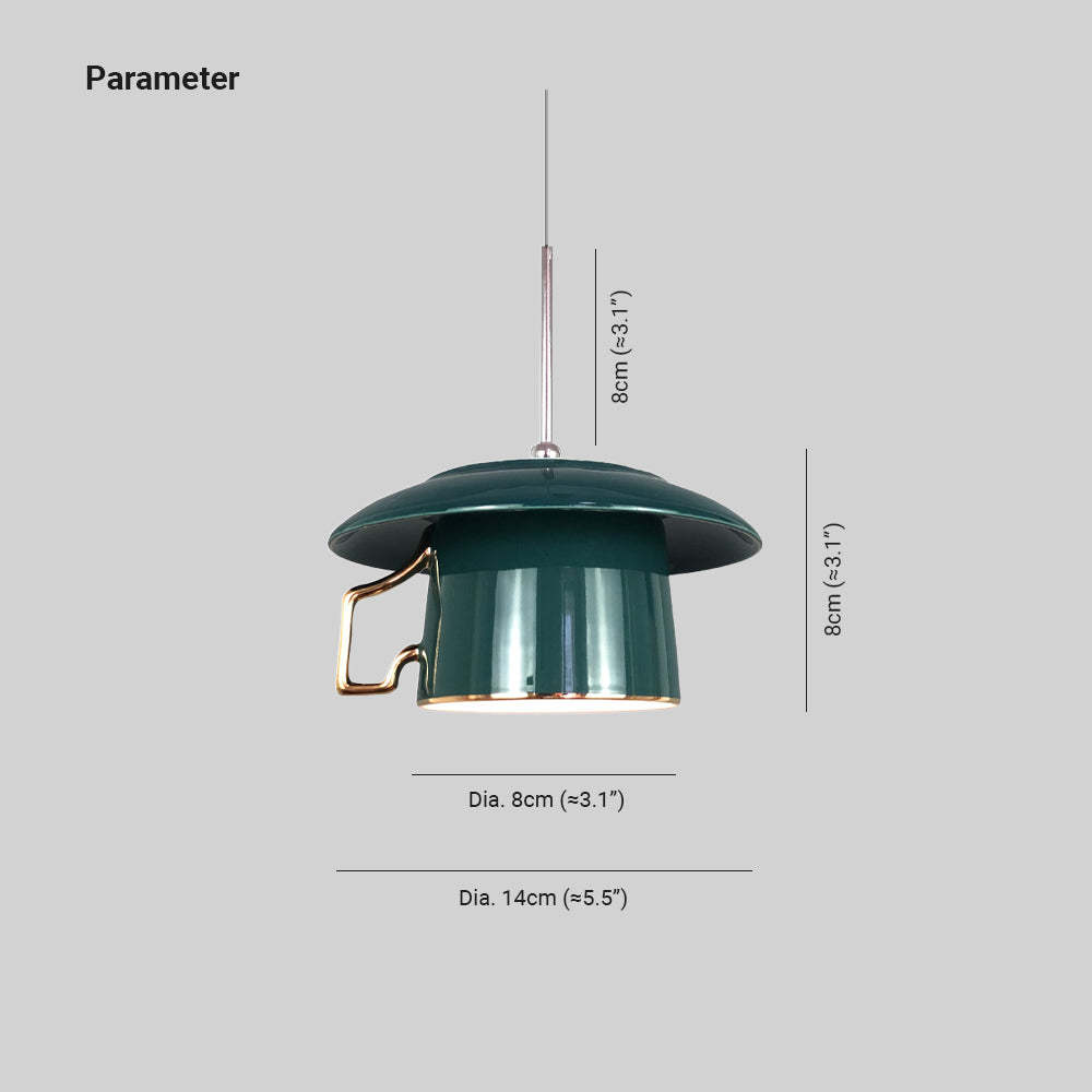 Hailie green ceramic pendant light dimensions