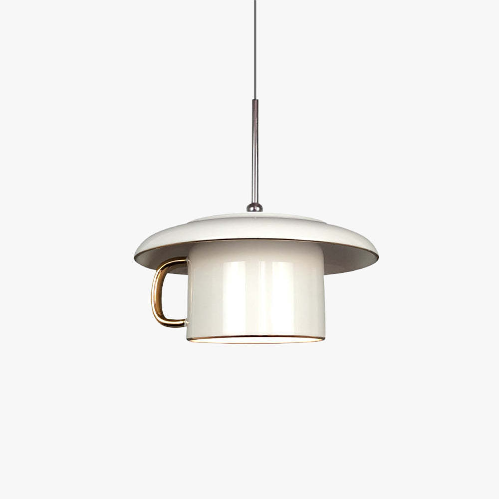Hailie Urban Cup Ceramic LED Pendant Light - White