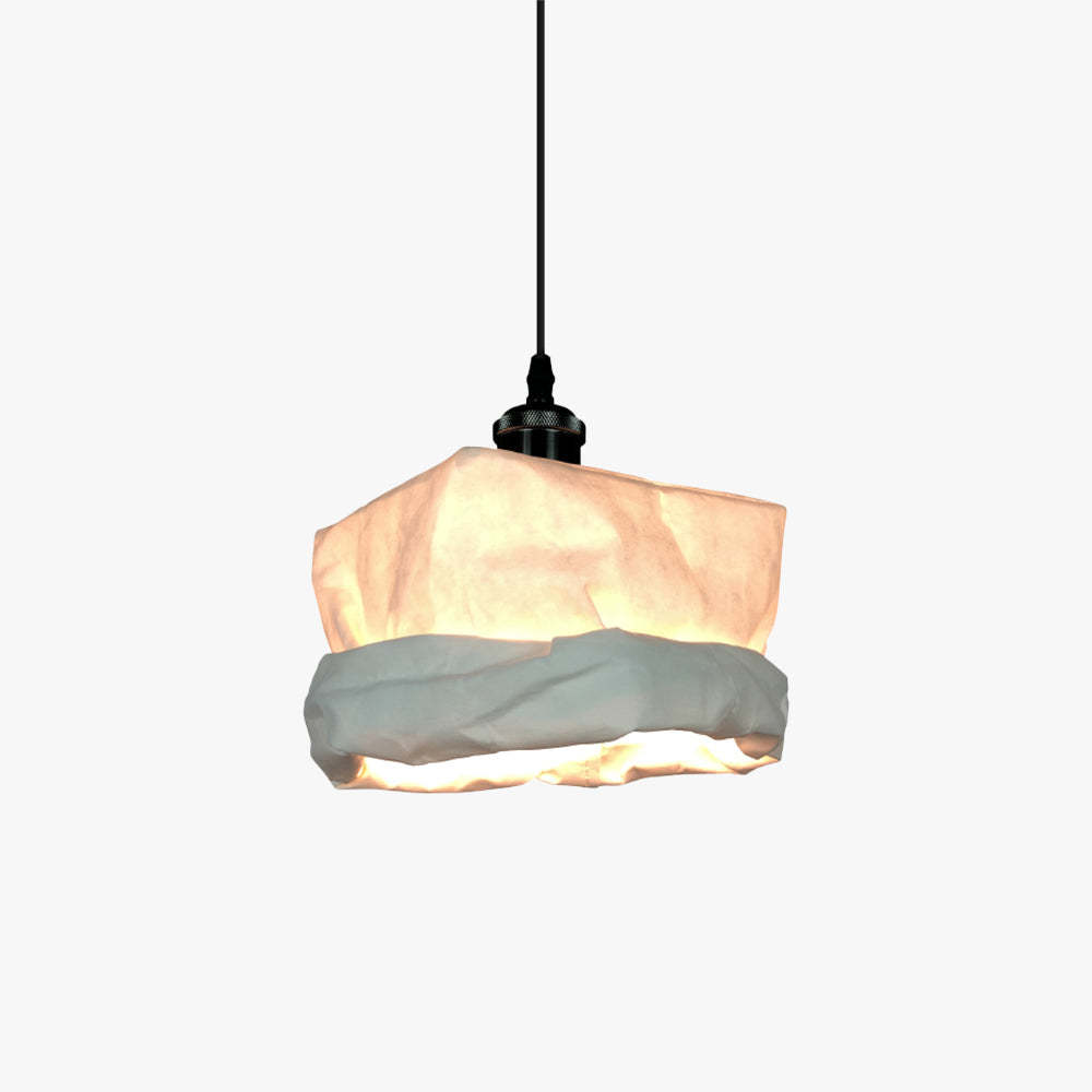 Hailie Vintage Cup Paper Pendant Light, white modern design