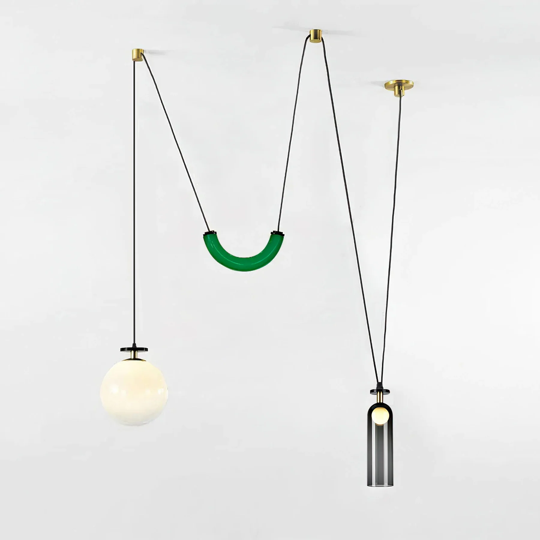 Alessio Unusual Metal Glass Pendant Light Bedroom Living Room