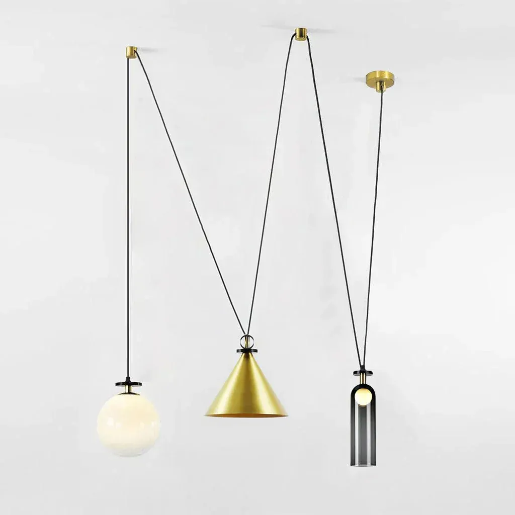 Alessio Unusual Metal Glass Pendant Light Bedroom Living Room