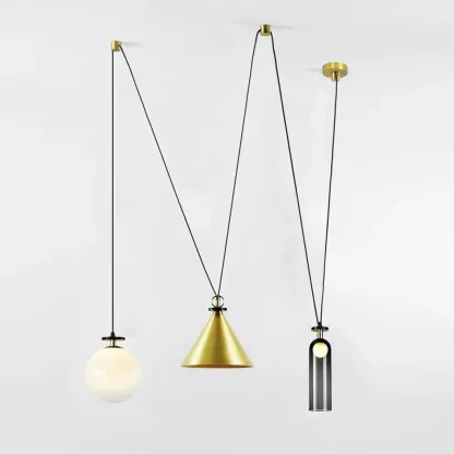 Alessio Unusual Metal Glass Pendant Light Bedroom Living Room