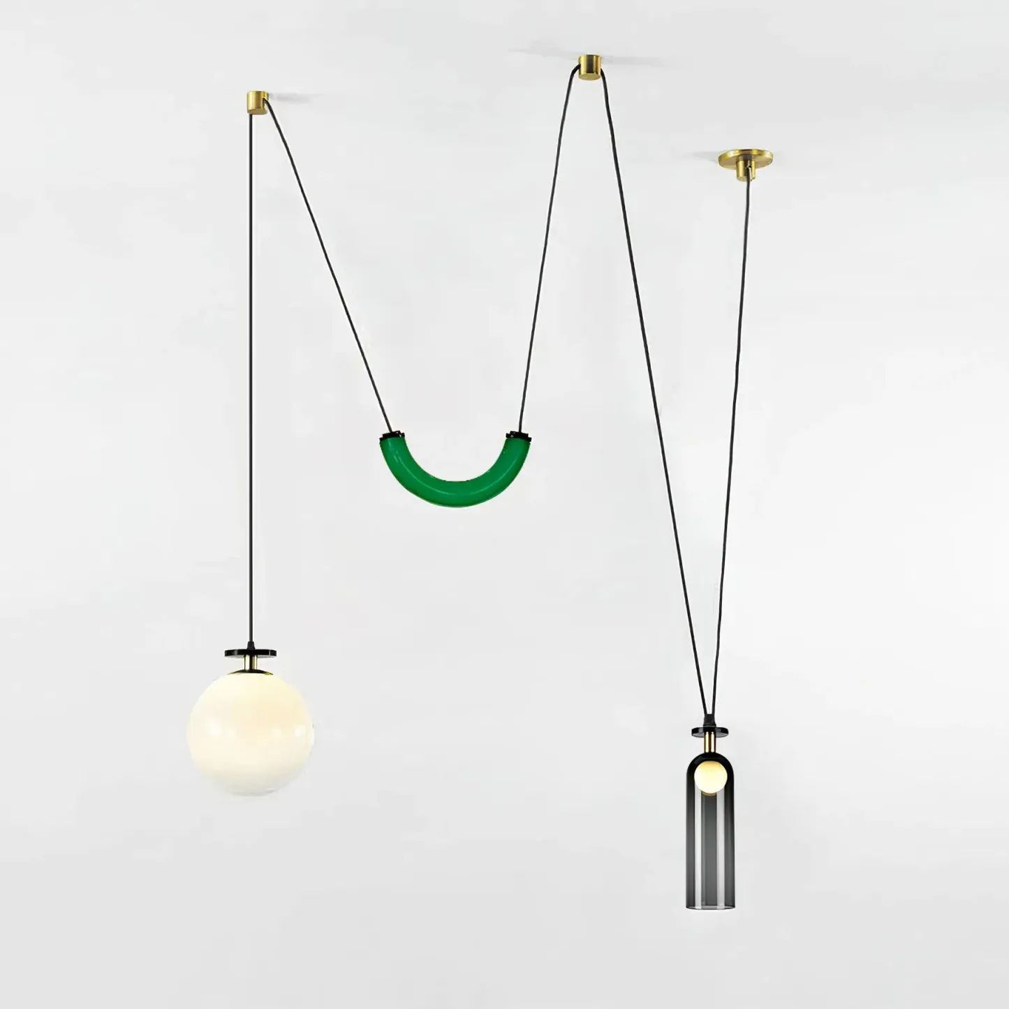 Alessio Unusual Metal Glass Pendant Light Bedroom Living Room