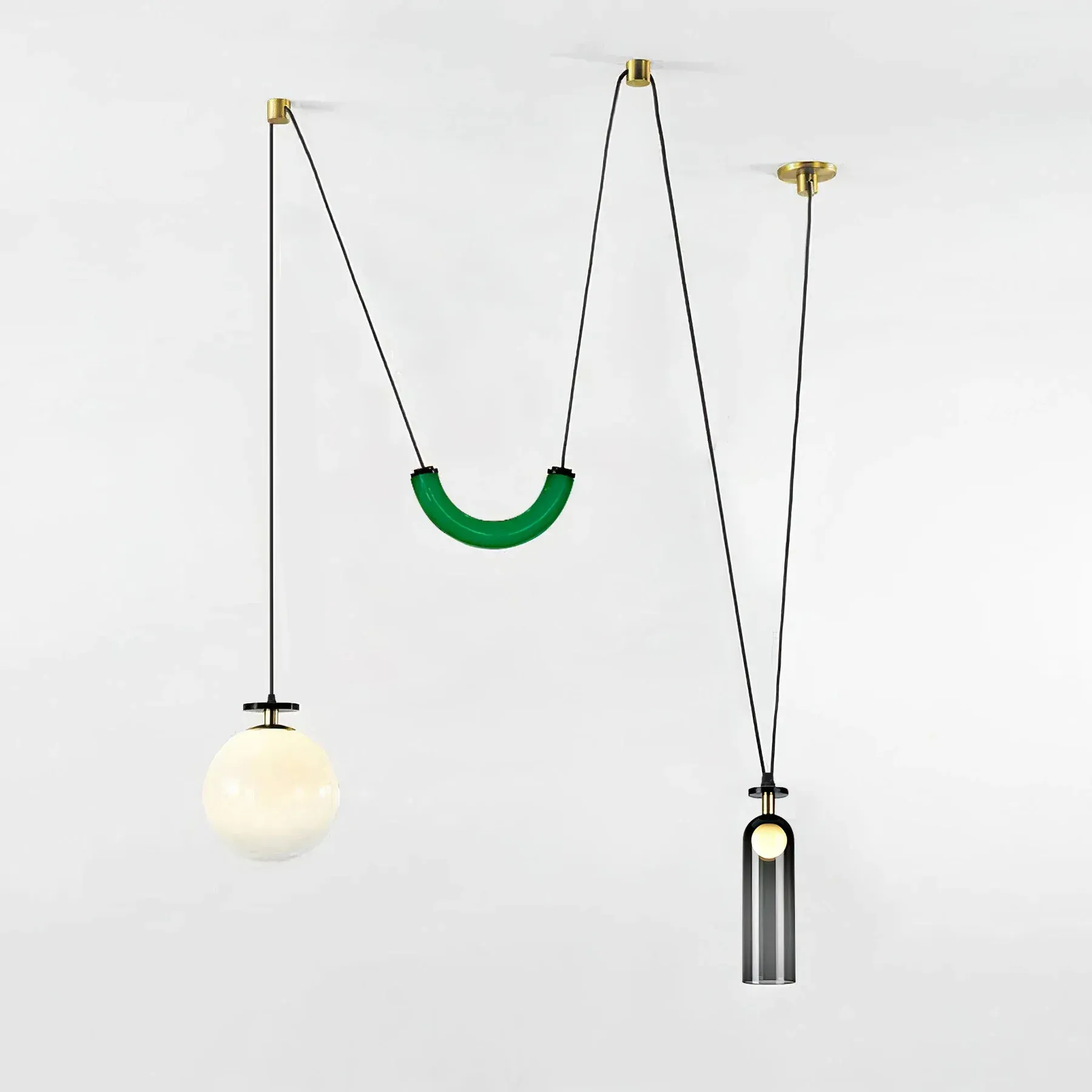Alessio Unusual Metal Glass Pendant Light Bedroom Living Room