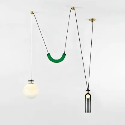Alessio Unusual Metal Glass Pendant Light Bedroom Living Room