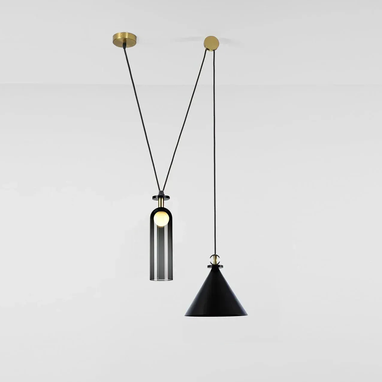Alessio Unusual Metal Glass Pendant Light Bedroom Living Room