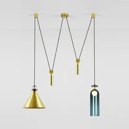 Alessio Unusual Metal Glass Pendant Light Bedroom Living Room