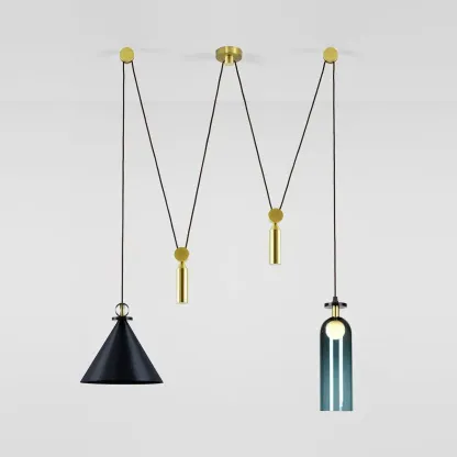 Alessio Unusual Metal Glass Pendant Light Bedroom Living Room