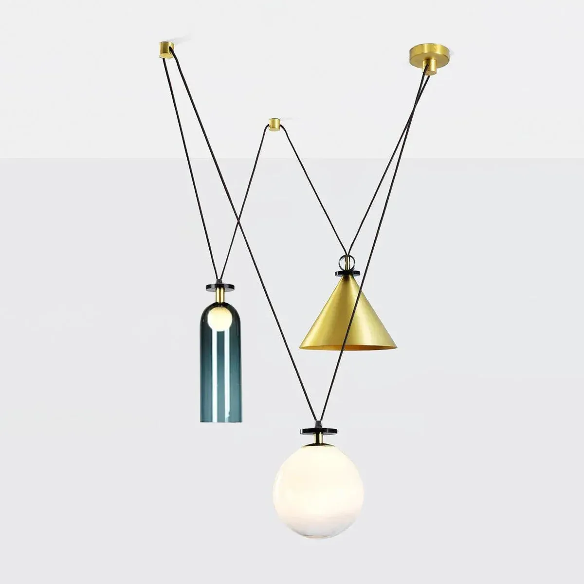 Alessio Unusual Metal Glass Pendant Light Bedroom Living Room