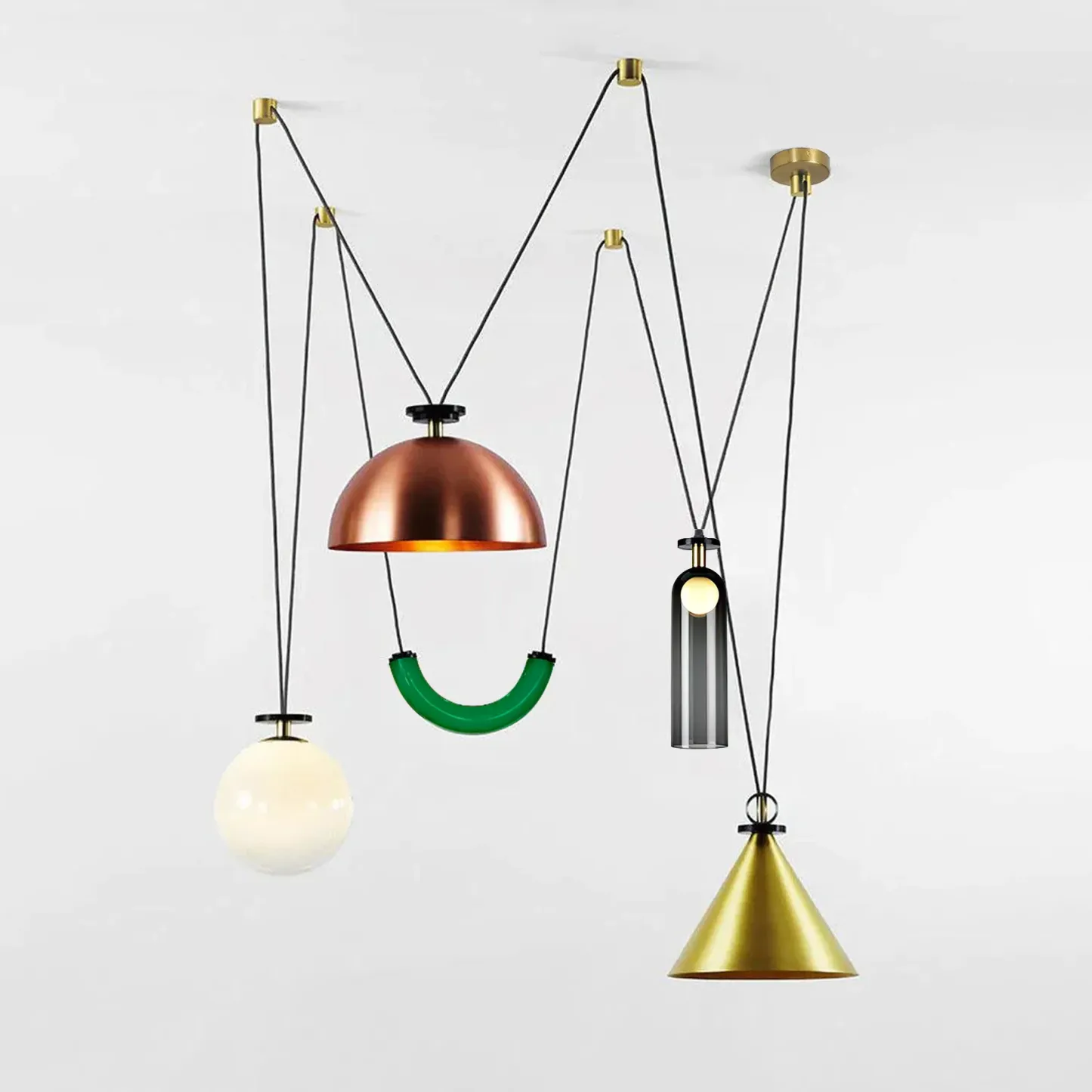Alessio Unusual Metal Glass Pendant Light Bedroom Living Room